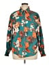 Unbranded Floral Teal Long Sleeve Blouse Size XL - photo 1