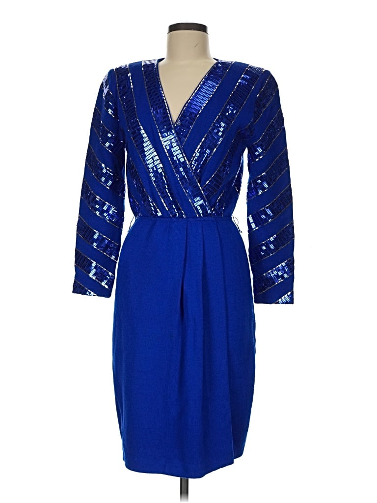 Pre-owned St. John Collection By Marie Gray St. John By Marie Gray Cocktail Dress In Blue