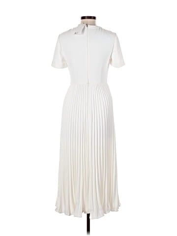 Self-Portrait White Lace Bib Midi Dress (view 2)