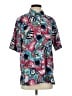 Koret 100% Polyester Print Teal Short Sleeve Blouse Size S - photo 1