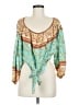 Umgee 100% Rayon Teal 3/4 Sleeve Blouse Size M - photo 1