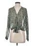 Lucy Paris 100% Polyester Green Long Sleeve Blouse Size S - photo 1