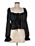 Topshop Black Long Sleeve Blouse Size 6 - photo 1
