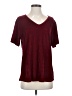 J Brand 100% Polyester Burgundy Short Sleeve Top Size L (estimated) - photo 1