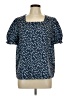 Unbranded 100% Polyester Blue Short Sleeve Blouse Size XL - photo 1