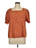 Unbranded 100% Polyester Orange Short Sleeve Blouse Size XL - photo 1