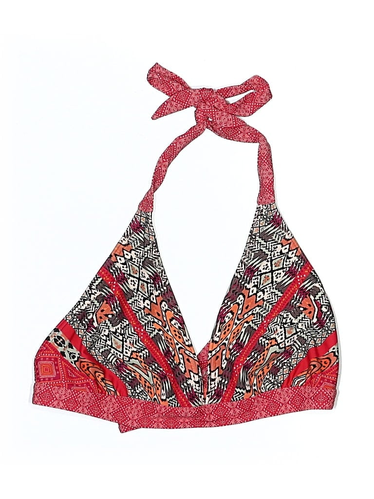 Pre-owned Prana Swimsuit Top Red Print Pattern Swimwear