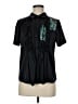 Etcetera Black Short Sleeve Silk Top Size 8 - photo 1