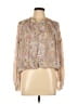 Dress Forum 100% Polyester Paisley Floral Pink Ivory Long Sleeve Blouse Size L - photo 1