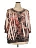Cj Banks 100% Polyester Brown 3/4 Sleeve Blouse Size 2X - photo 1
