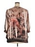 Cj Banks 100% Polyester Brown 3/4 Sleeve Blouse Size 2X - photo 2