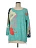 Nic + Zoe Print Teal Pullover Sweater Size M - photo 1