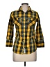 Superdry 100% Cotton Plaid Yellow 3/4 Sleeve Button-Down Shirt Size M - photo 1