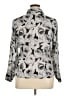 Apostrophe Print Silver Long Sleeve Blouse Size 16 - photo 2