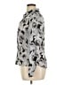 Apostrophe Print Silver Long Sleeve Blouse Size 16 - photo 5