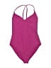 Shade & Shore Solid Purple Pink One Piece Swimsuit Size 8 - 10 - photo 1