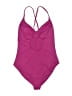 Shade & Shore Solid Purple Pink One Piece Swimsuit Size 8 - 10 - photo 2