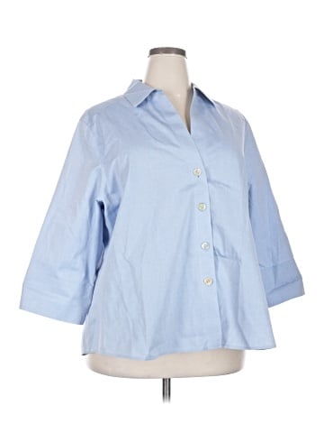 Foxcroft 3/4 Sleeve Button-Down Shirt (view 1)