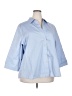 Foxcroft 100% Cotton Blue 3/4 Sleeve Button-Down Shirt Size 22 - photo 1