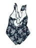 Free Press Floral Blue One Piece Swimsuit Size XL - photo 2
