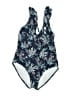 Free Press Floral Blue One Piece Swimsuit Size XL - photo 1