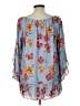 Fever 100% Rayon Blue 3/4 Sleeve Blouse Size L - photo 2