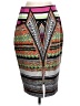 Bisou Bisou Print Green Black Casual Skirt Size L - photo 1