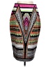Bisou Bisou Print Green Black Casual Skirt Size L - photo 2