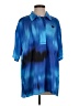 Adidas 100% Polyester Tie-dye Blue Short Sleeve Blouse Size S - photo 1