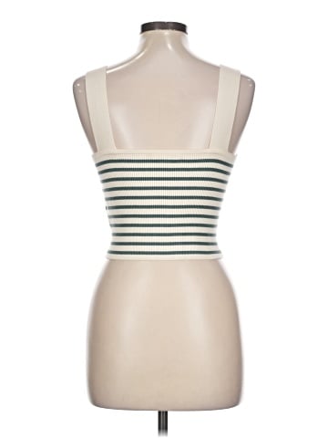 Madewell Dearing Square-Neck Crop Sweater Tank in Stripe (view 2)