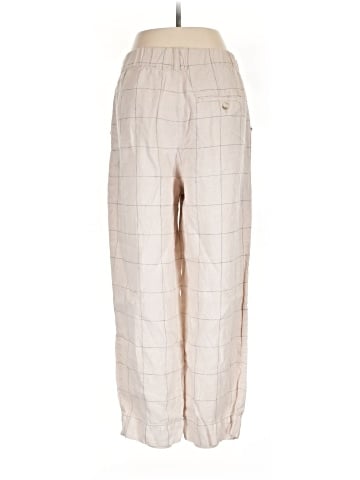 Madewell Linen Pleated Taper Wide-Leg Pants in Windowpane (view 2)
