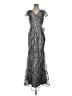 Adrianna Papell 100% Polyester Silver Cocktail Dress Size 4 - photo 1