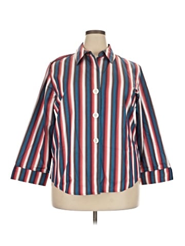 Foxcroft 3/4 Sleeve Button-Down Shirt (view 1)