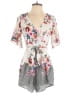 THREE PINK HEARTS Floral Ivory Romper Size S - photo 1