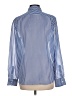 Chaps 100% Polyester Stripes Blue Long Sleeve Blouse Size L - photo 2