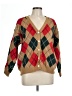 Unbranded Argyle Brown Cardigan Size L - photo 1