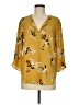 DR2 100% Polyester Yellow 3/4 Sleeve Blouse Size M - photo 1