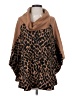 Fever Animal Print Brown Poncho Size S - photo 1