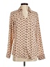 Express 100% Polyester Polka Dots Tan Long Sleeve Blouse Size M - photo 1