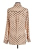 Express 100% Polyester Polka Dots Tan Long Sleeve Blouse Size M - photo 2