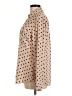 Express 100% Polyester Polka Dots Tan Long Sleeve Blouse Size M - photo 5