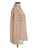 Express 100% Polyester Polka Dots Tan Long Sleeve Blouse Size M - photo 4
