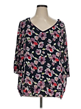 B Collection By Bobeau 3/4 Sleeve Blouse