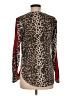 Bobeau Animal Print Brown Long Sleeve Top Size M - photo 2