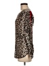 Bobeau Animal Print Brown Long Sleeve Top Size M - photo 5