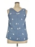 Papermoon 100% Polyester Blue Sleeveless Blouse Size XXL - photo 2