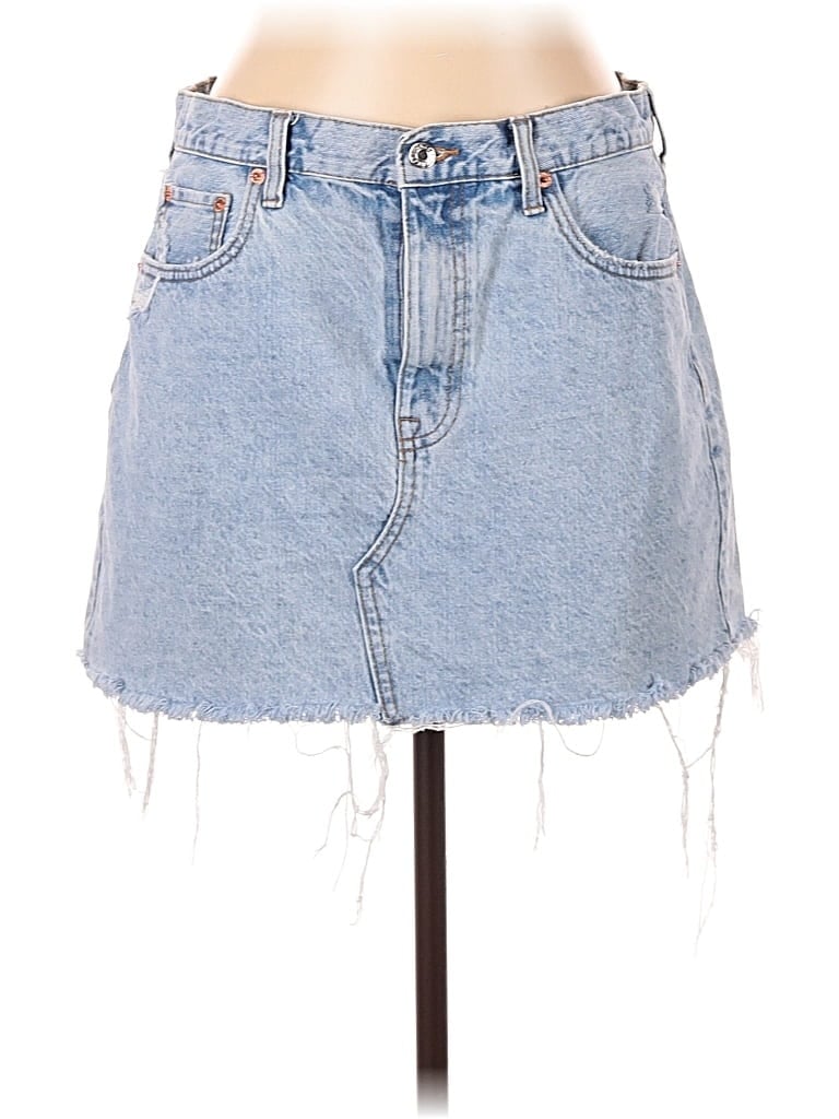 Pre-owned Mng Denim Skirt In Blue