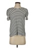 Modern Works Stripes Silver Short Sleeve Top Size S - photo 1