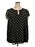 Torrid 100% Polyester Polka Dots Black Short Sleeve Blouse Size 3X Plus (3) - photo 1