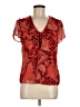 Jones Wear 100% Polyester Red Short Sleeve Blouse Size 6 - photo 1